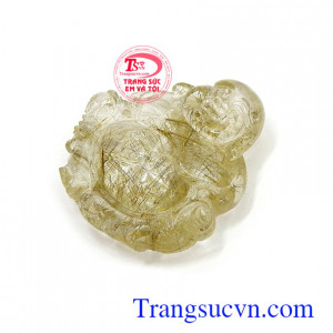 Mặt Di Lặc thạch anh tóc thiên nhiên cao cấp