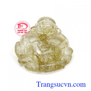 Mặt Di Lặc thạch anh tóc hoan hỉ