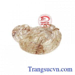 Mặt di lặc thạch anh tóc thiên nhiên chế tác đơn giản nhưng rất sang trọng.