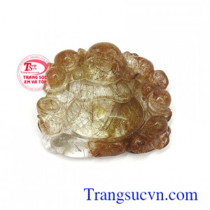 Mặt Di Lặc thạch anh tóc thịnh vượng chạm khắc đẹp, chất lượng cao, phù hợp làm mặt dây chuyền đeo hợp thời trang và phong thủy