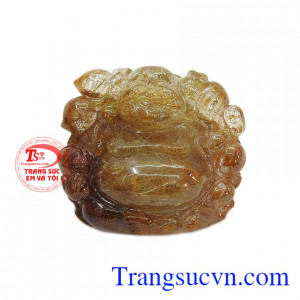 Mặt phật di lặc hoan hỉ thạch anh tóc