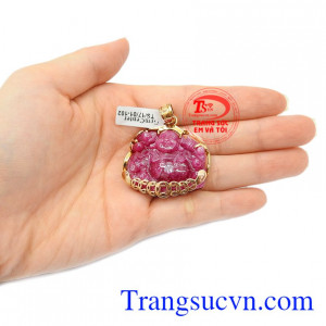 Mặt Phật Di Lặc Ruby thiên nhiên, bảo hành 6 tháng.