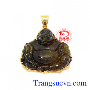 Mặt phật tumalin vàng là sản phẩm được chế tác từ đá Tuamalin bọc vàng.