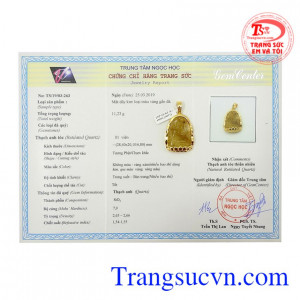 Mặt Phật tuổi Mùi-Thân bọc vàng 14k.