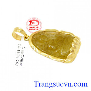 Mặt Phật tuổi Mùi-Thân bọc vàng được khắc phật bản mệnh Như Lai Đại Nhật.