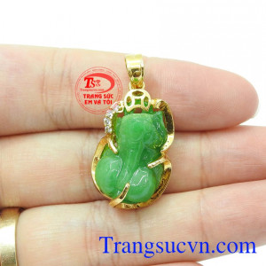 Mặt tỳ hưu vàng 14k may mắn