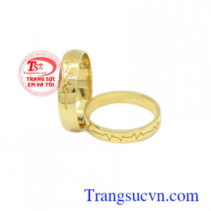 Nhẫn cưới nhịp đập trái tim 14k, bảo hành 12 tháng, giao hàng nhanh trên toàn quốc