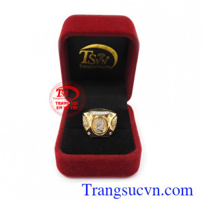 Nhẫn nam vàng tây chế tác công nghệ cao, phù hợp phong cách phái mạnh