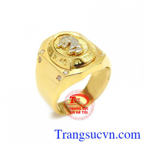 Nhẫn nam 10k hoàng đạo được chế tác tinh xảo, chất lượng bền đẹp