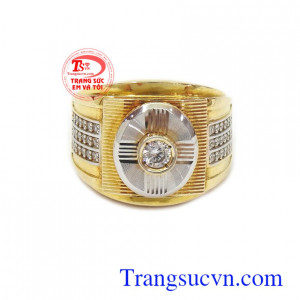 Nhẫn nam gắn đá kim NT vàng 10k bền đẹp, chất lượng, kiểu dáng thời trang