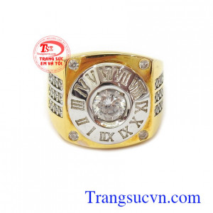 Nhẫn nam hợp đồng hồ vàng gắn kim cương nhân tạo,nhẫn nam giá rẻ, nhẫn nam đẹp vàng tây,nhẫn nam hợp đồng hồ vàng tây đẹp giá rẻ