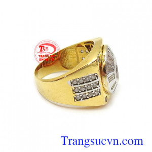 Nhẫn nam hợp đồng hồ vàng