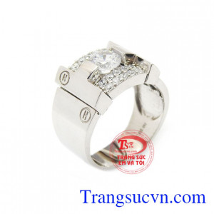 Nhẫn nam Korea chữ H chế tác từ chất liệu vàng 10k nhập khẩu Hàn Quốc bền đẹp, chất lượng