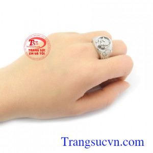 Nhẫn nam rồng bay vàng trắng mạnh mẽ, nhẫn nam vàng trắng giá chuẩn trên toàn quốc, nhẫn nam vàng 10k đẹp, nhẫn nam vàng trắng thiết kế theo công nghệ Italy sang trọng, đường nét tinh tế