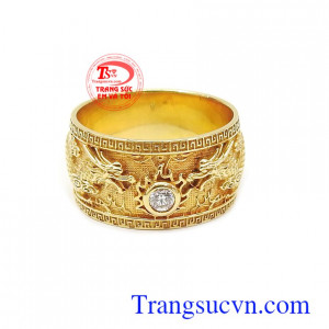 Nhẫn nam rồng chầu 3D vàng rồng 14k đẳng cấp và bền đẹp đảm bảo chất lượng,nhẫn nam vàng tây,chất lượng giới doanh nhân ưa chuộng