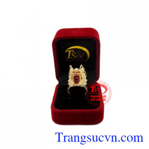 Nhẫn nam rồng vàng 10k cá tính, bảo hành 6 tháng.
