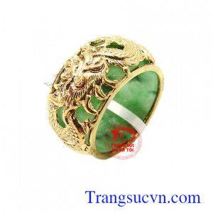 Nhẫn nam rồng vàng ngọc phỉ thúy là đôi Nhẫn ngọc nam rồng vàng ngọc cẩm thạch vàng đảm bảo chất lượng