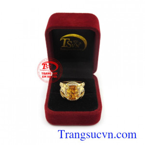 Nhẫn nam vàng 18k gắn Sapphire thiên nhiên cao cấp