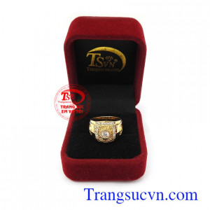 Nhẫn nam thiết kế logo thương hiệu thời trang, nhẫn vàng tây 10k nam giá rẻ, vàng cam kết 100% chuẩn chất lượng, có thu mua lại với thời hạn vĩnh viễn
