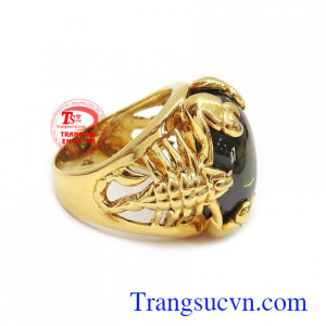 Nhẫn nam vàng gắn đá thời trang, sang trọng