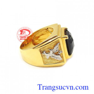 Nhẫn nam Sapphire thiên nhiên bền đẹp, chất lượng, chế tác tinh xảo