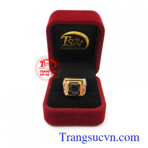 Nhẫn nam vàng tây gắn đá quý uy tín, chất lượng, giao hàng toàn quốc