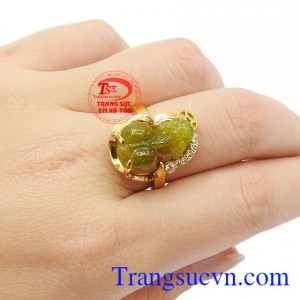 Sản phẩm thích hợp làm quà tặng cho người thân và bạn bè,Nhẫn nữ 14k tỳ hưu may mắn