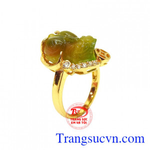 Nhẫn nữ 14k tỳ hưu may mắn là sản phẩm nữ vàng tây 14k đẹp, ngậm tiền ở miệng,Nhẫn nữ 14k tỳ hưu may mắn