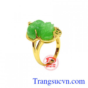 Nhẫn nữ 14k tỳ hưu tài lộc chế tác với kiểu dáng độc đáo và sáng tạo,Nhẫn nữ 14k tỳ hưu tài lộc