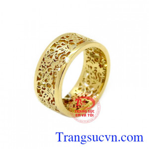 Nhẫn nam 18k cá tính được chế tác từ vàng 18k,kiểu dáng đơn giản cá tính