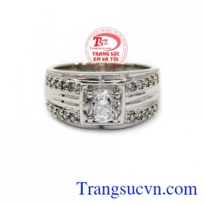 Uy tín khách hàng ưa chuộng, nhẫn nam vàng trắng ưa chuộng