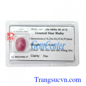 Ruby sao ép vỉ may mắn