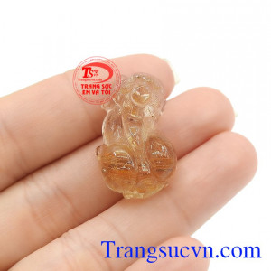 Mặt tỳ hưu thạch anh tóc