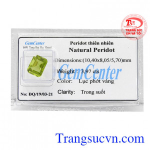 Viên Peridot ép vỉ đẹp là viên đá của may mắn, sức sống, niềm hy vọng.