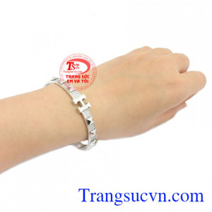 Vòng tay vàng trắng Korea, giao hàng trên toàn quốc.