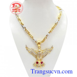 Bộ dây nam đại bàng dũng mãnh vàng 10k bền đẹp, chất lượng, đeo hợp thời trang, sang trọng và đẳng cấp Bộ dây nam đại bàng dũng mãnh