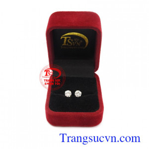 Bông tai gắn đá kim cương nhân tạo thương hiệu uy tín, chất lượng, giao hàng nhanh trên toàn quốc