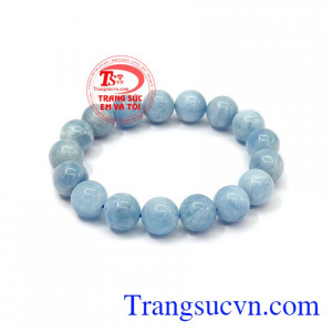 Chuỗi tay aquamarine tài lộc 12 ly là sản phẩm đá từ thiên nhiên, có giấy kiểm định đá quý