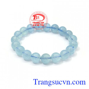Chuỗi tay aquamarine thiên nhiên là sản phẩm đẹp, có giấy kiểm định và có độ trong cao