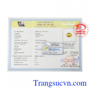 Đá Sapphire vàng ép vỉ thiên nhiên, chất lượng, đẹp mắt.