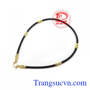 Dây cao su bọc rồng mạnh mẽ có 6 đốt vàng kết hợp bền đẹp, chất lượng, phù hợp phong cách phái mạnh