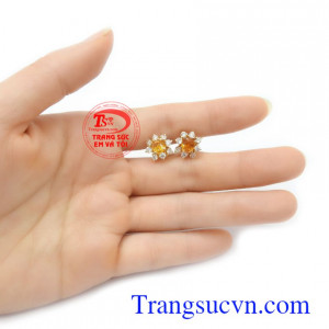 Hoa tai Sapphire vàng bình an sang trọng, đẳng cấp và thời trang