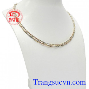 Kiềng vàng kết yêu thương may mắn. Kiềng vàng kết yêu thương