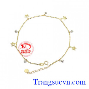 Lắc chân ngôi sao may mắn vàng 10k, bảo hành 6 tháng, giao hàng nhanh trên toàn quốc