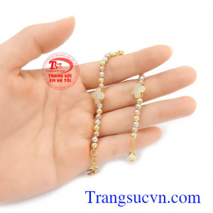 Lắc tay vàng tây uy tín, chất lượng, giao hàng nhanh trên toàn quốc Lắc tay bi vàng xinh xắn