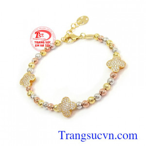 Lắc tay bi vàng xinh xắn thời trang, sang trọng Lắc tay bi vàng xinh xắn