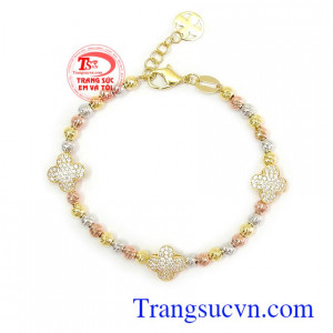 Lắc tay vàng tây bền đẹp, chất lượng, phù hợp làm quà tặng cho người yêu thương Lắc tay bi vàng xinh xắn