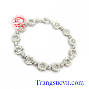 Lắc tay nữ 10k cá tính vàng trắng