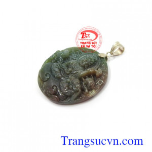 Mặt đá phật rồng đá canxedon thiên nhiên móc bạc bền đẹp, chất lượng, giao hàng nhanh trên toàn quốc.