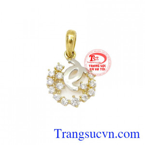 Mặt dây dễ thương cho bạn gái, mặt dây chuyền nữ đính đá.